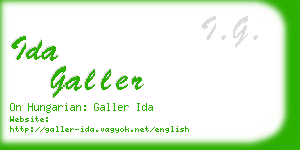 ida galler business card